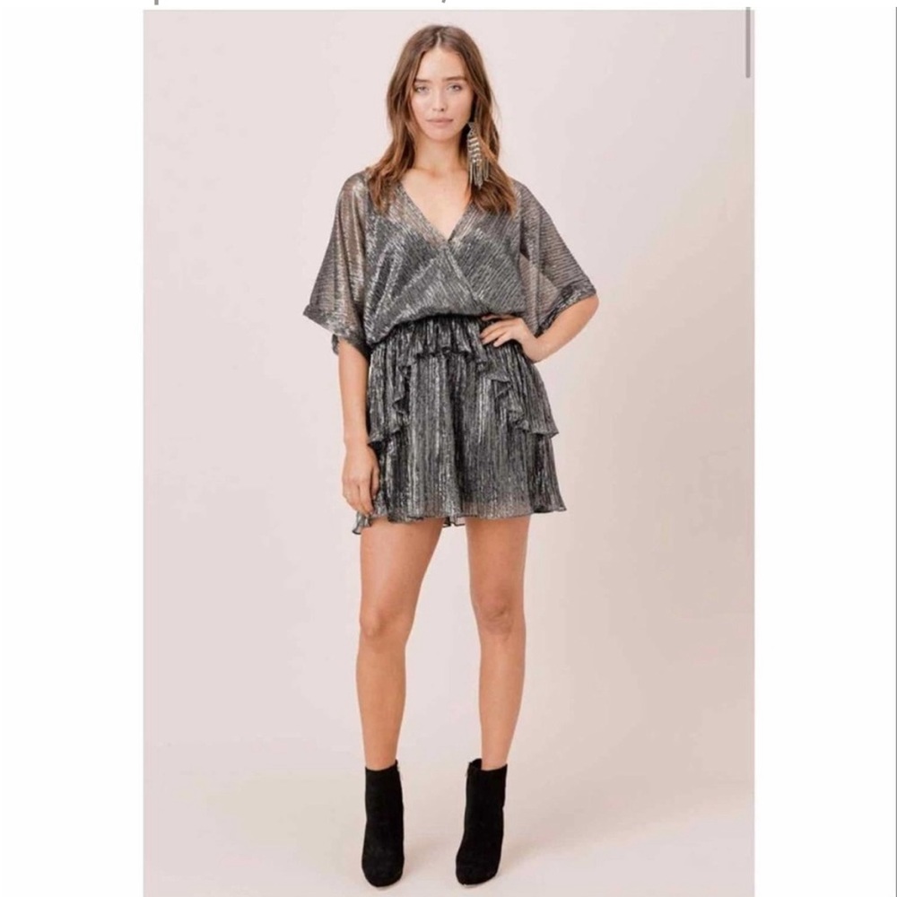 Lovestitch Elaina Metallic Mini Dress ruffle